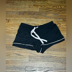 Black Pajama Shorts with Trim